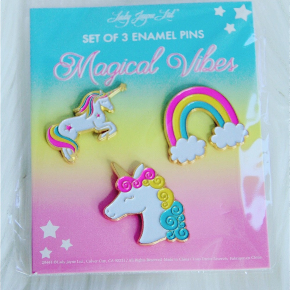 unicorn pins three piece set